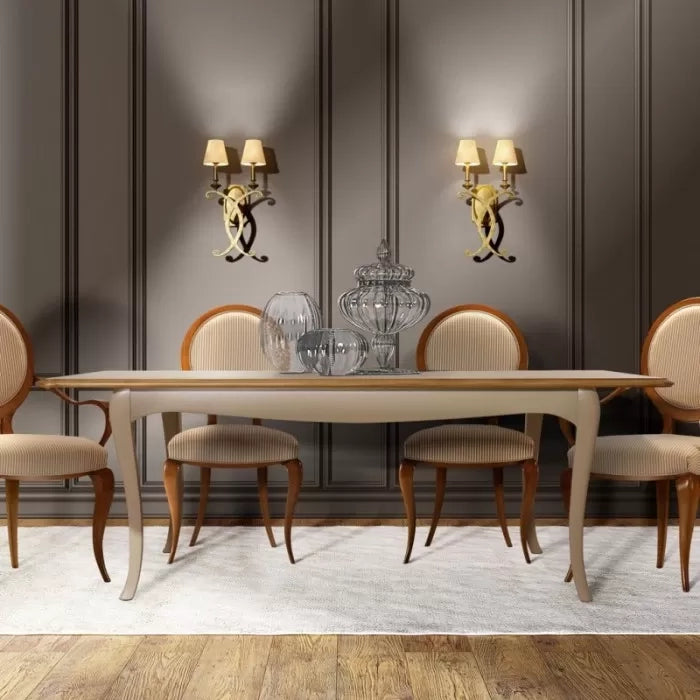 Tavolo allungabile in legno shabby bicolore 180x100 a 220x100 (204) - Mobili 2G