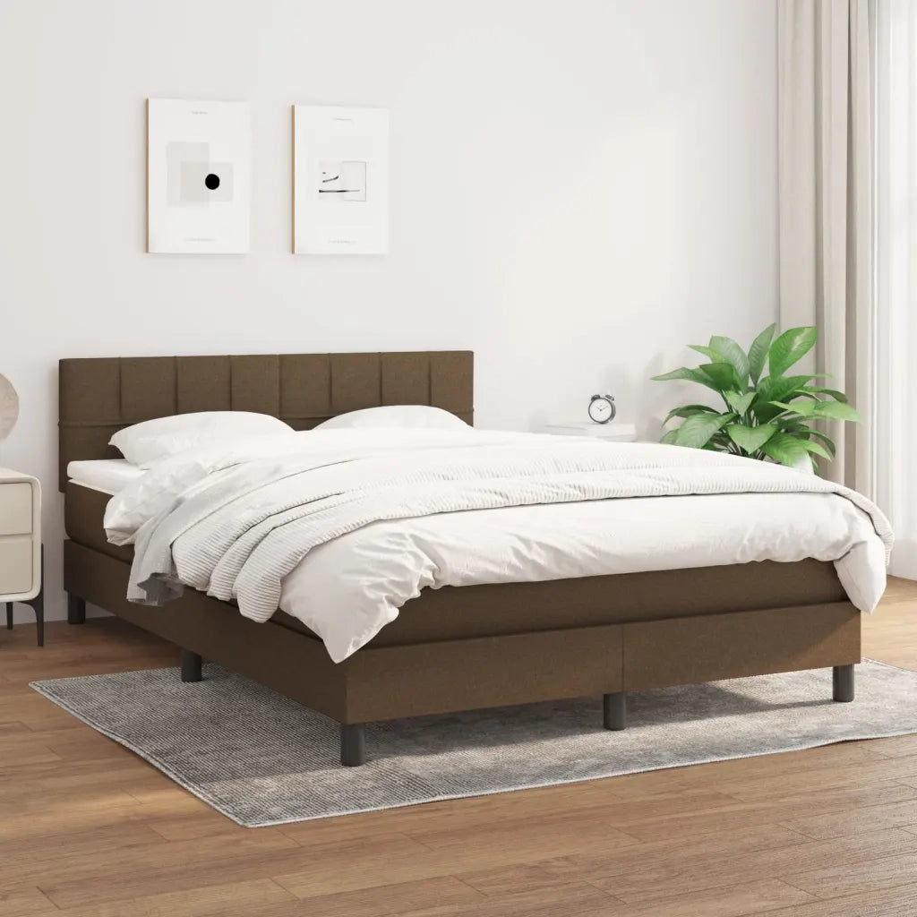 Giroletto a Molle con Materasso Marrone Scuro 140x190cm Tessutocod mxl 75505