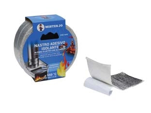 NASTRO ADESIVO ISOLANTE IN FIBRA DI VETRO + ALLUMINIO ALTE TEMPERATURE- - mm.50 x 3 mt. - 2 pezzi GEKO