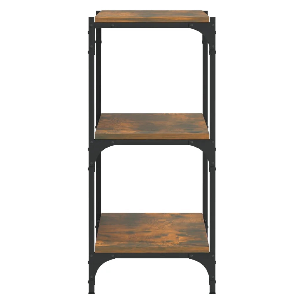 Libreria rovere fumo 100x33x70,5 cm Legno Multistrato e Acciaio cod mxl 24159