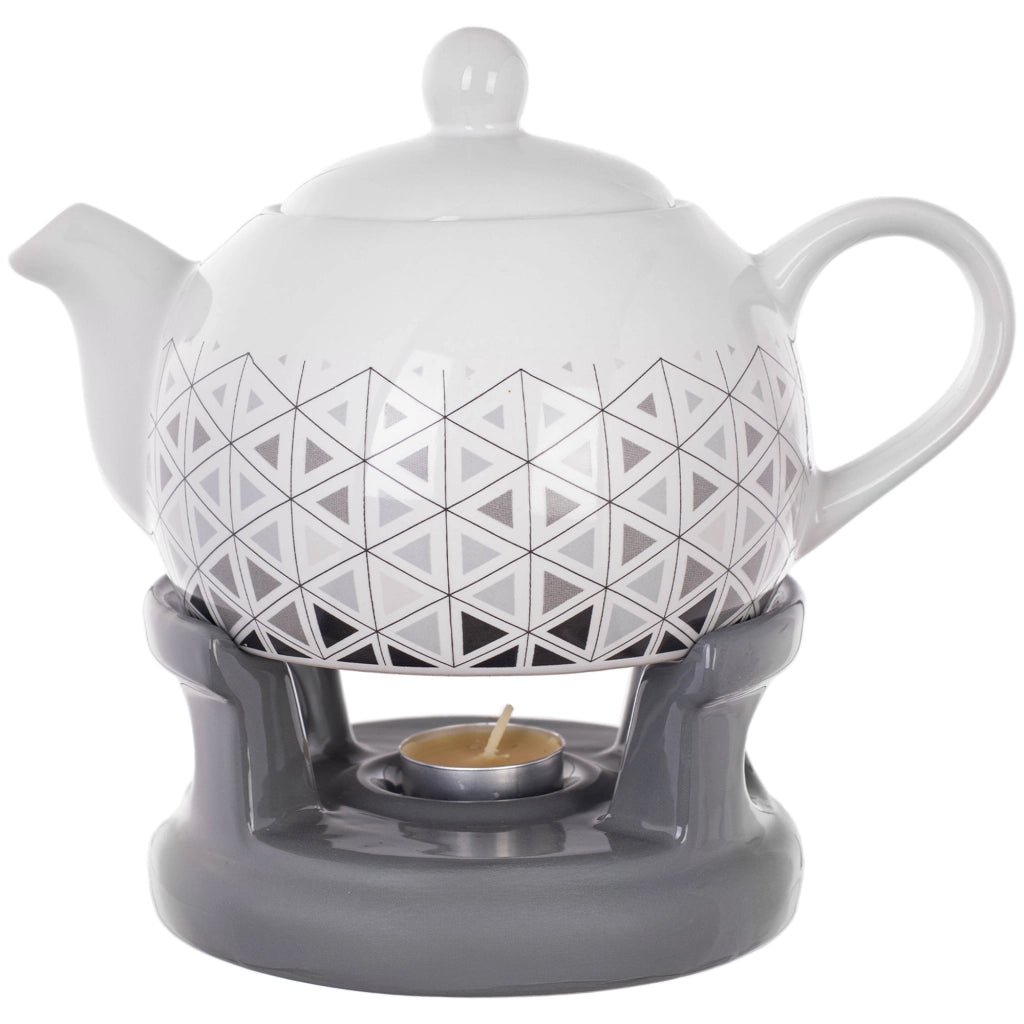 Teiera KADAX con scaldavivande, 1 litro, in ceramica, ideale come regalo.