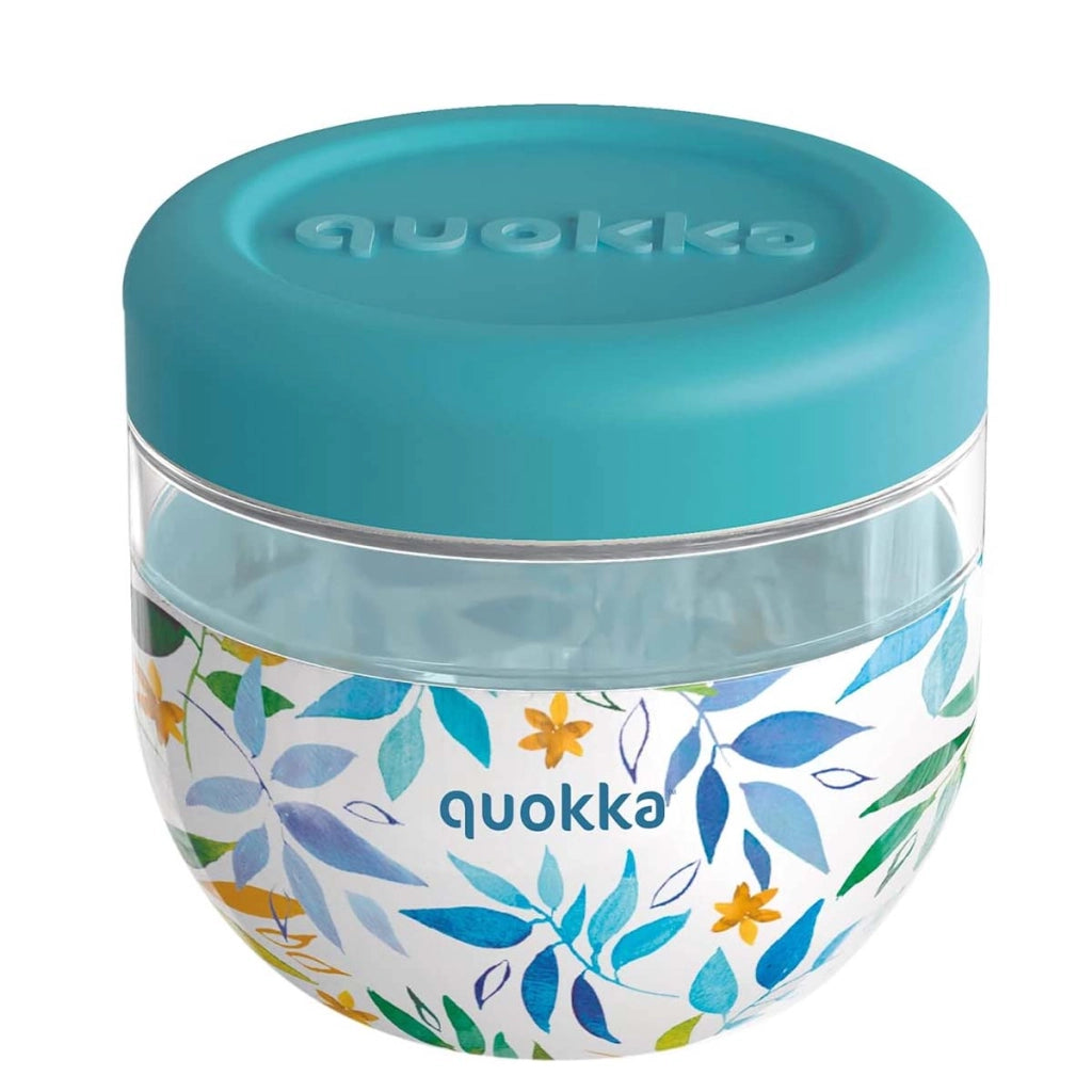 Contenitore Alimentare con Motivo Foglie ad Acquerello 770ml con Coperchio Multicolore Quokka