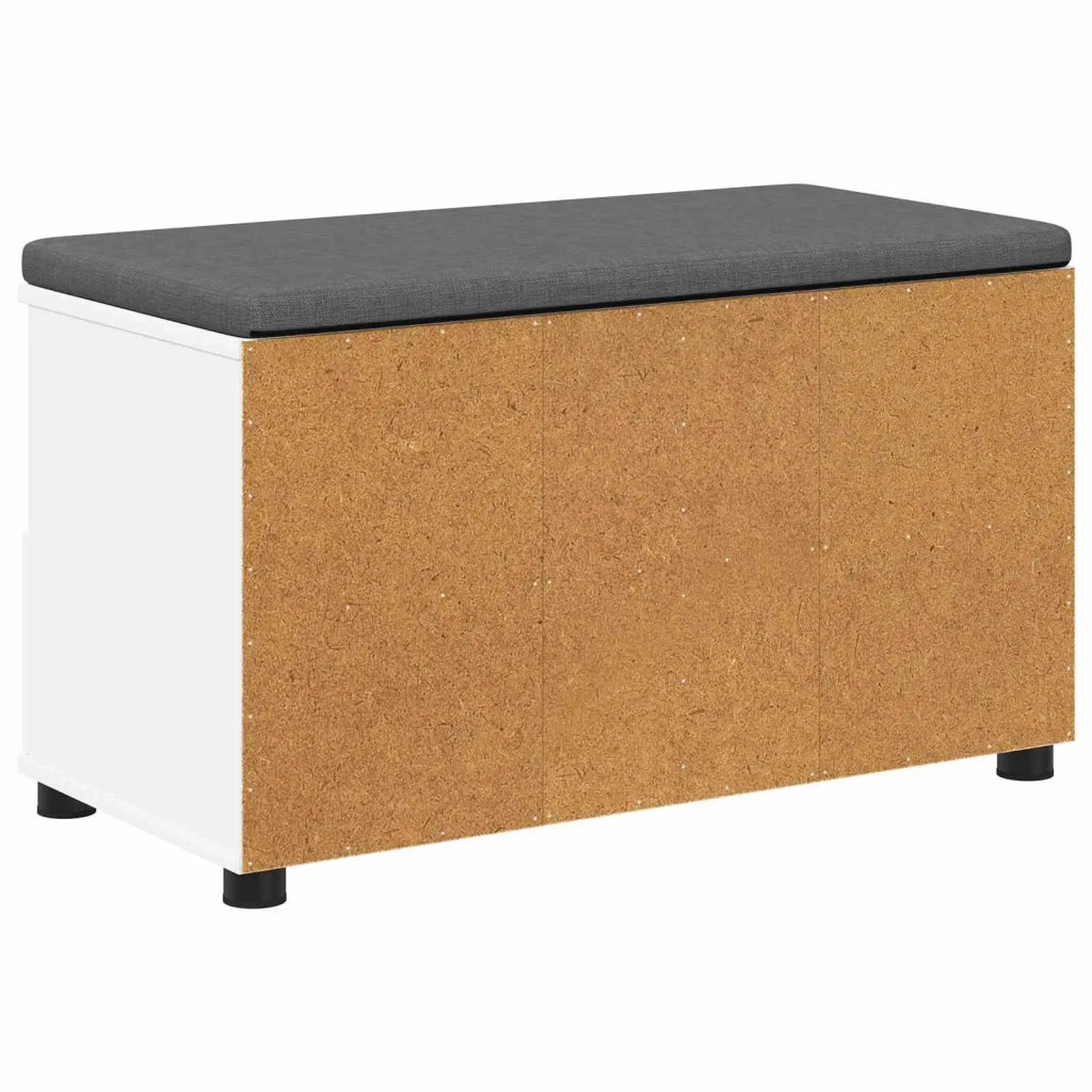 Panca per ingresso con cuscino-Sgabello-Panca da Corridoio Bianco 80 x 38 x 46 cm 339576