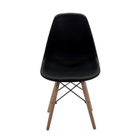 Sedia 51x46xh42,5/82 cm in Resina con Gambe in Legno di Faggio Nera