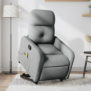 Poltrona Alzapersona Massaggi Reclinabile Grigio Chiaro Tessuto 3206804