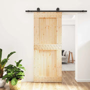 Porta scorrevole Naturale e Nero 85 x 210 cm 3444977