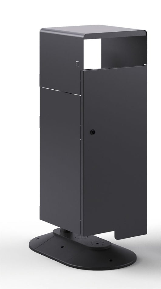 Portarifiuti Singolo Carenato su Base Coperto con Serratura con Reggisacco 41,5x62,5x107,5 cm Grigio Antracite
