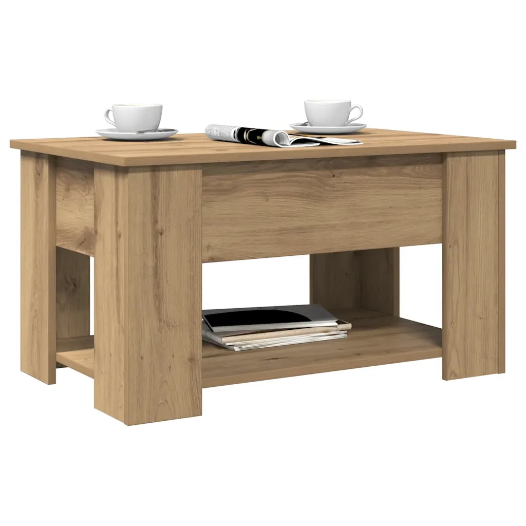Tavolino da Salotto Rovere Artigianale 79x49x41 cm Truciolato