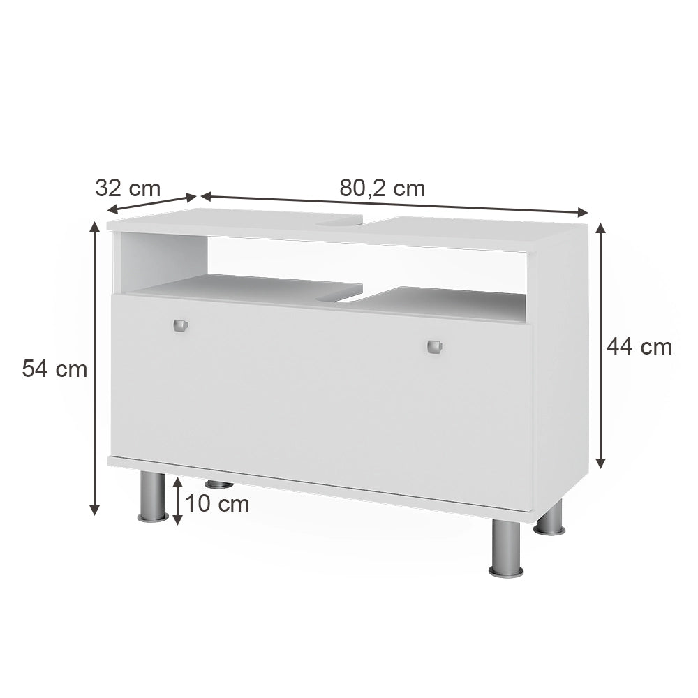Vicco Mobile sottolavabo per bagno Bianco 80.2 x 54 cm con cassetto