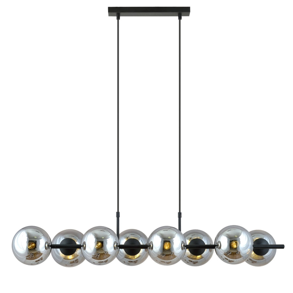 Lampadario sospeso RORY 8 luci grafite nero Emibig