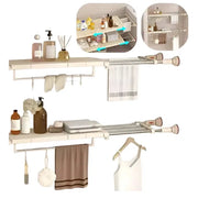 Trade Shop - Mensola Ripiano Telescopico Regolabile Con Ventose 50-80 Cm Per Armadi Pareti 8144 -