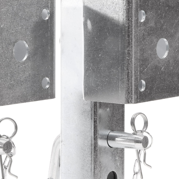 Set 2 piedi stabilizzatori per rimorchi roulotte 350mm, orientabili max 1300kg