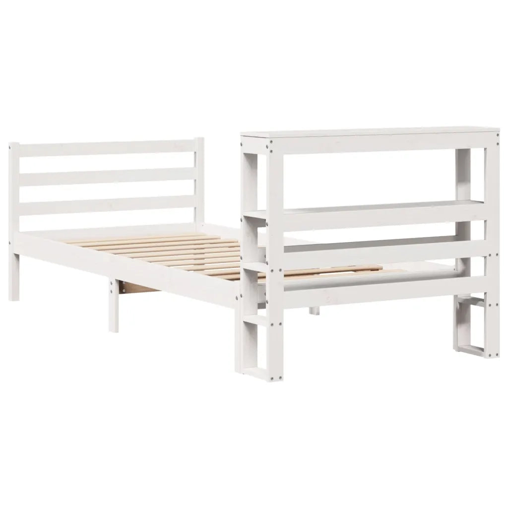 Letto senza Materasso Bianco 90x200 cm Legno Massello di Pino