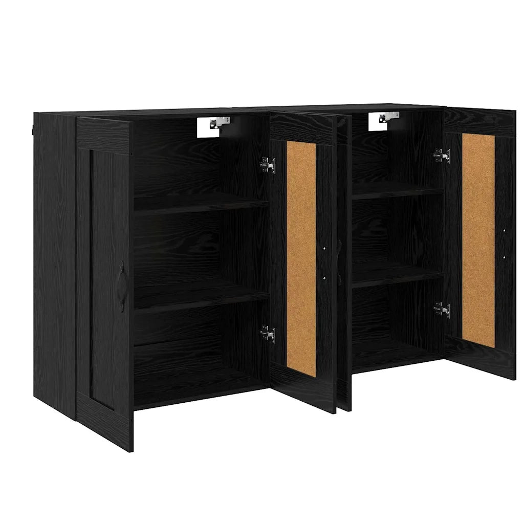 Mobile a muro 2 pcs Rovere Nero 69,5 x 34 x 90 cm