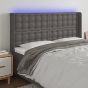 Testiera a LED-Testata con LED Grigio 203x16x118/128 cm in Similpelle 884813