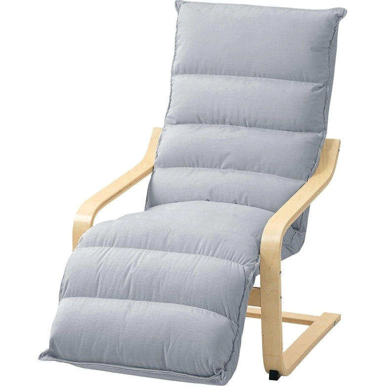 Poltrona relax 67x93-114x105 cm con poggiapiedi regolabile in velluto grigio chiaro