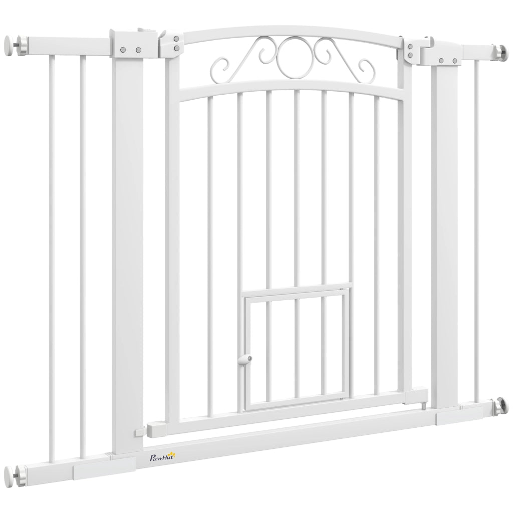 Cancellino per Cani Regolabile con Estensioni ¨C zephmum ¨C 76-104x77cm, Bianco