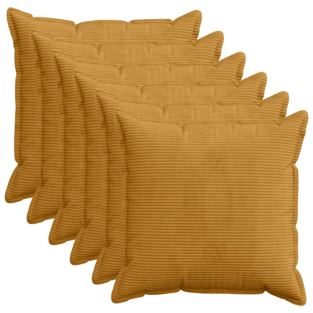 Federa 6 pz HOUTEN Giallo 80 x 80 cm corduroy 921654