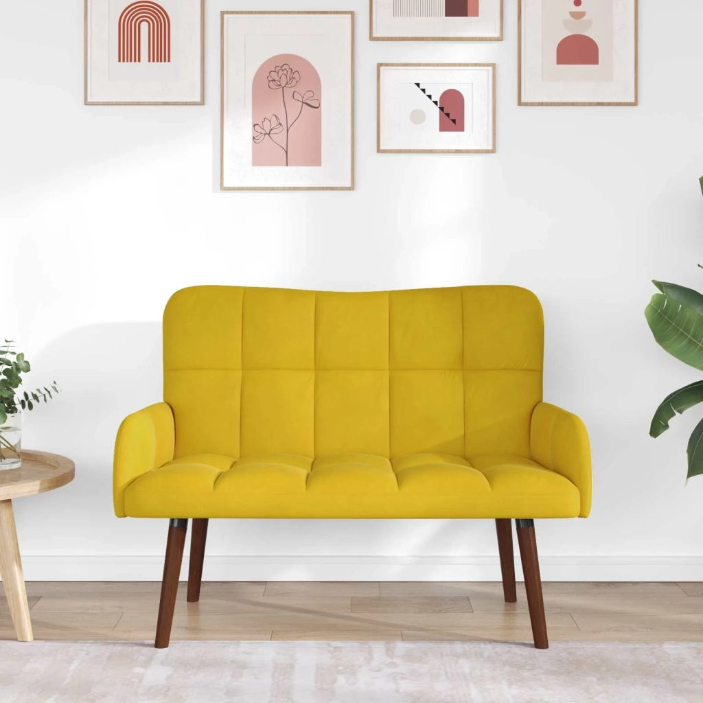 Sofa a Due Posti Giallo 115 x 61 x 87 cm Velluto