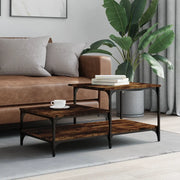 Tavolino da Salotto Rovere Fumo 100x50,5x45cm Legno Multistrato 835381