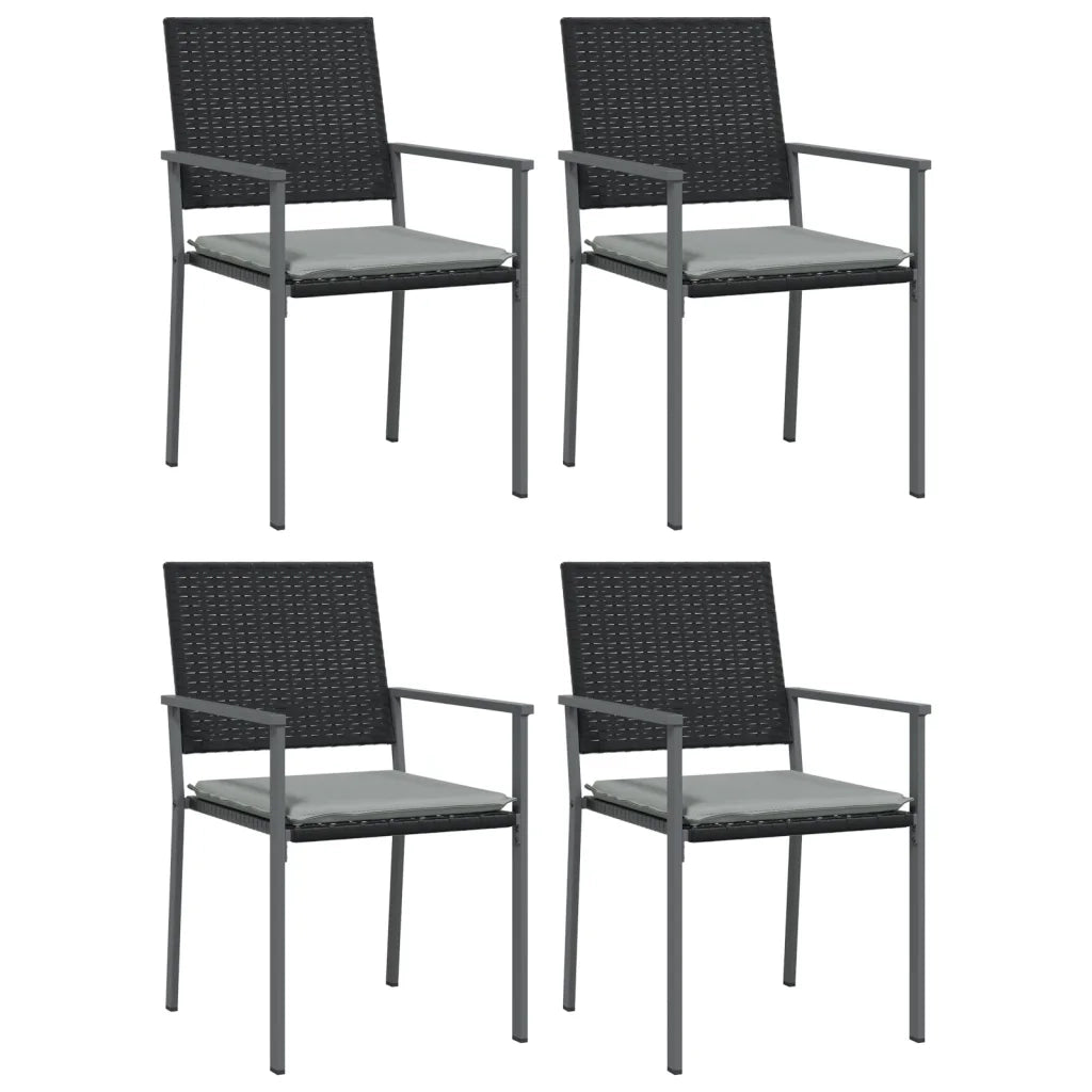 Set Pranzo da Giardino 5pz con Cuscini in Polyrattan e Acciaio 3187021