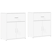 Buffet credenza cassettiera armadio mobile contenitore organizer per cucina soggiorno salotti set da 2 60 x 31 x 70 cm legno ingegnerizzato bianco 02_0036673