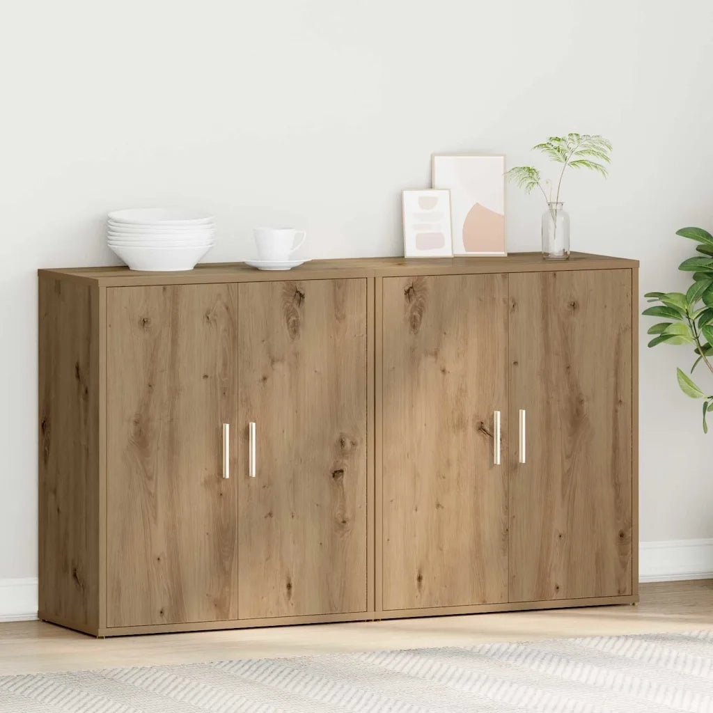 vidaXL Credenza 2 pcs rovere artigianale 60 x 31 x 70 cm