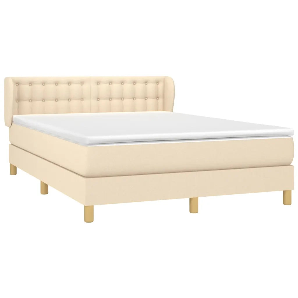 Giroletto a Molle con Materasso Crema 140x19 cm in Tessuto 3127122