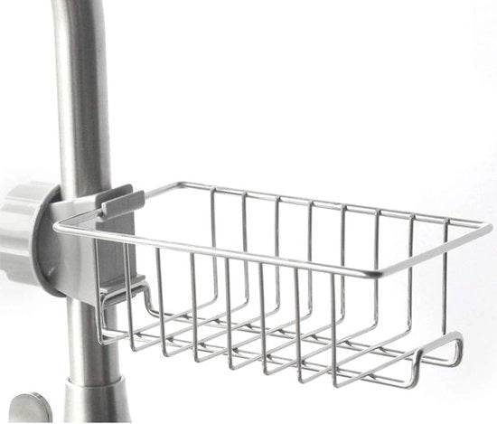 Plancia da doccia per appendere, in acciaio inox, senza perforazione, con ganci, spalla di schiuma, contenitore per sapone per tutti i diametri di 20 - 25 mm bastoncini da doccia rotondi
