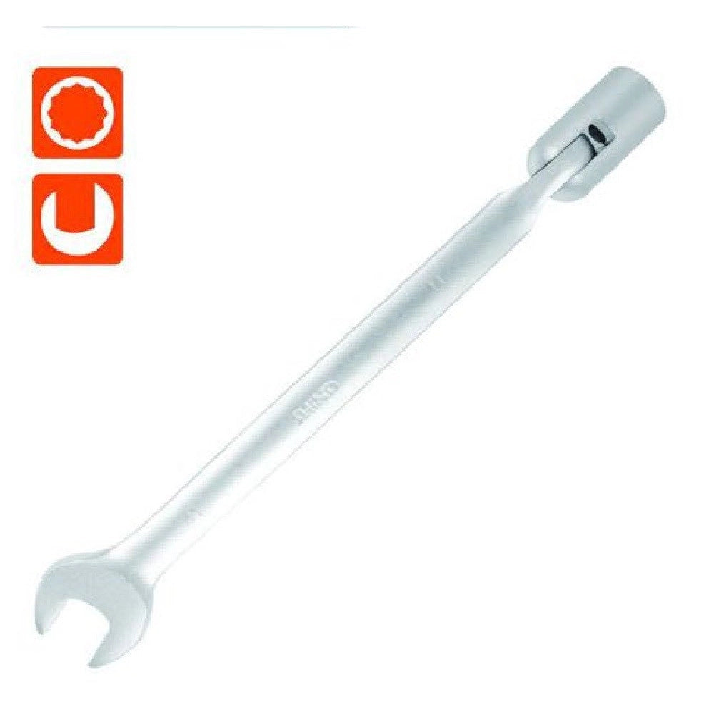 Trade Shop - Chiave Combinata 11mm Fissa E A Bussola Poligonale Con Snodo Cromo Vanadio 97559 -
