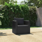 Poltrona con Cuscini in Polyrattan Nero cod mxl 73032