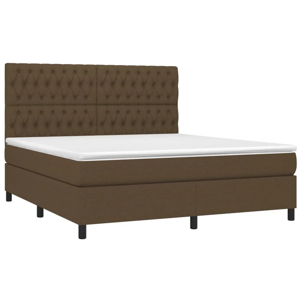 Giroletto a Molle con Materasso Marrone Scuro 180x200cm Tessuto cod mxl 41657