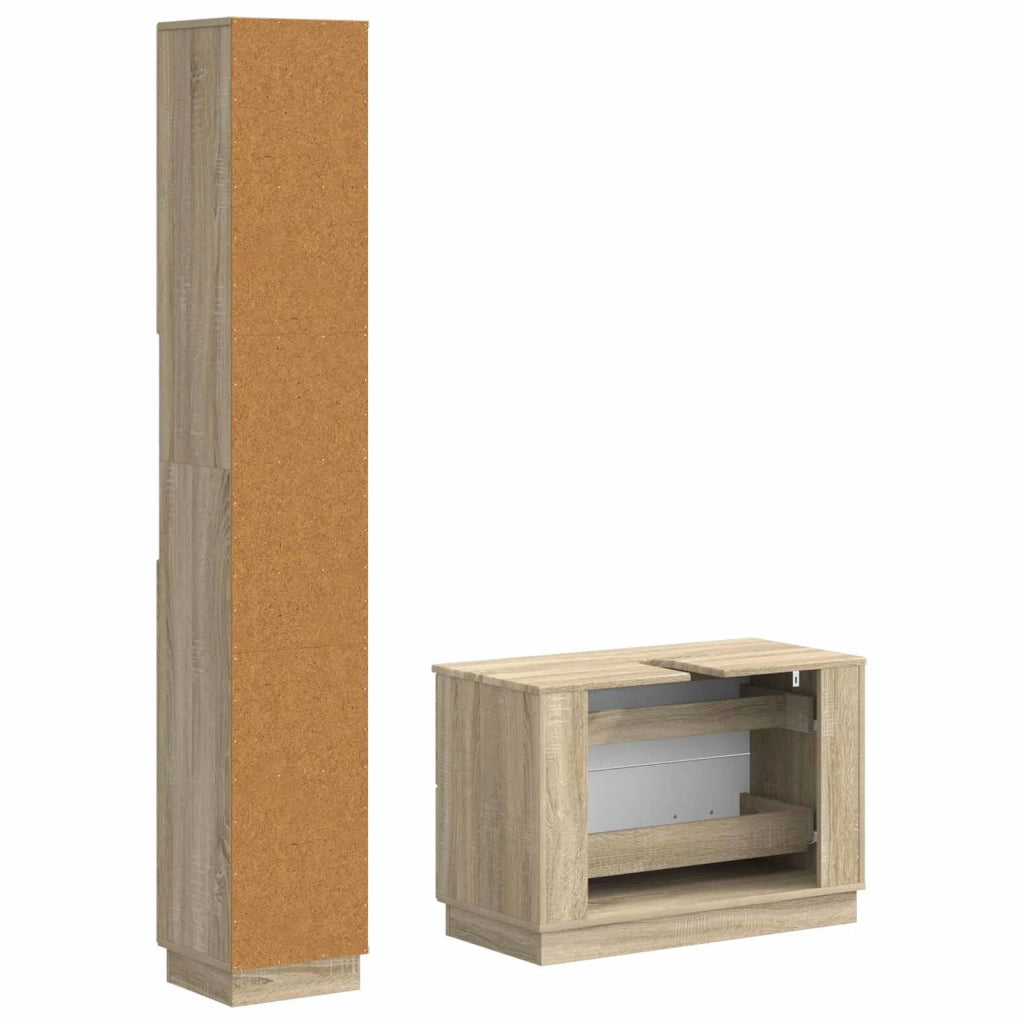 Set di Armadi da Bagno da 2 Pezzi HOORN Rovere Sonoma 3417551