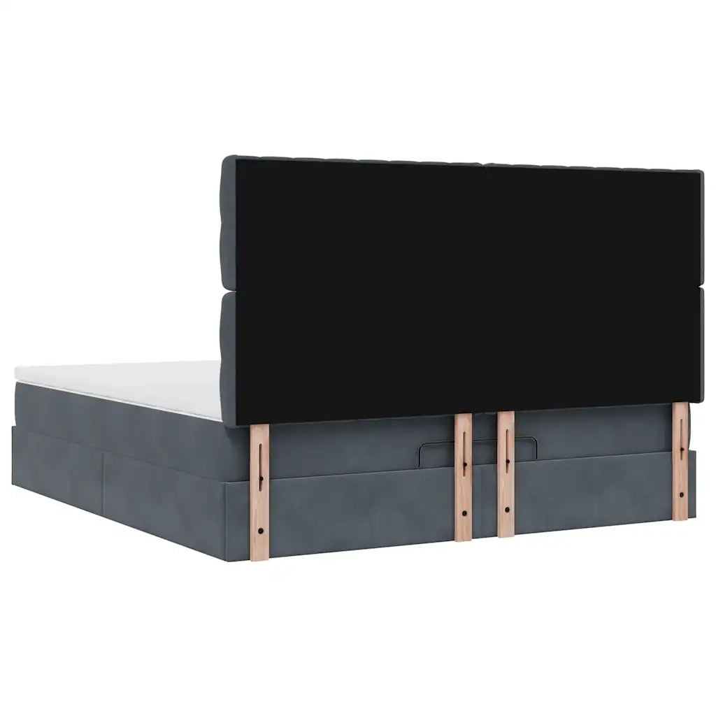 Struttura Letto Pouf con Materassi 160x200 cm in Velluto 3314403