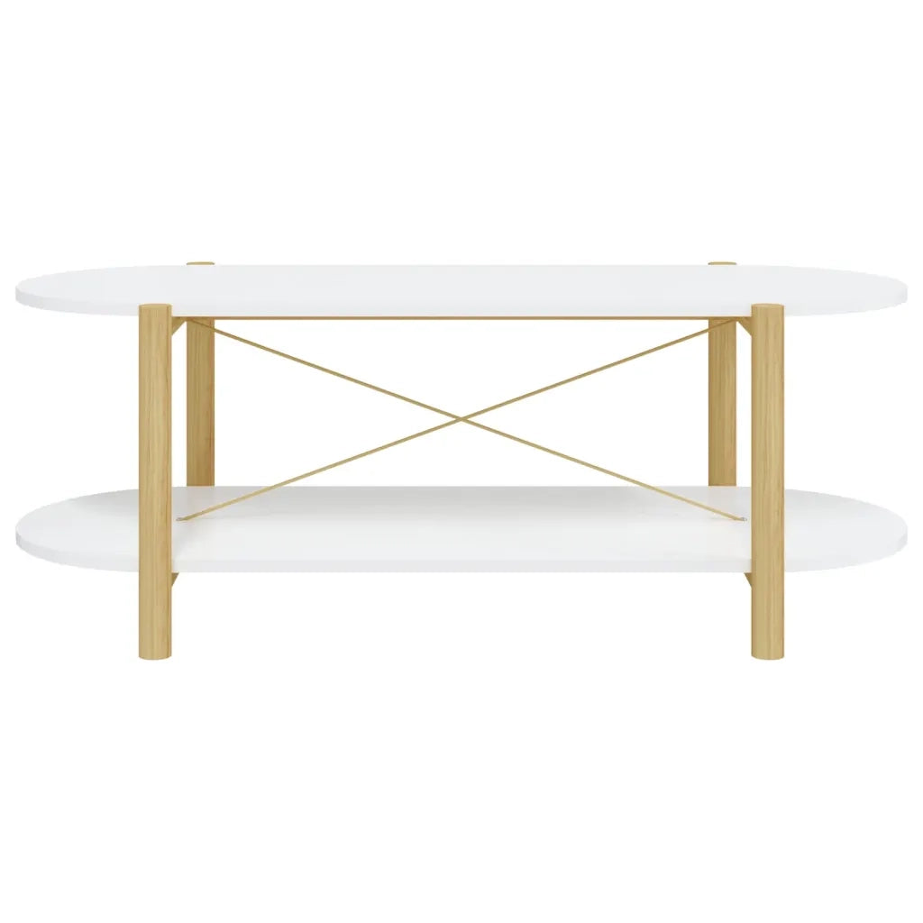 Tavolino da Salotto Bianco 110x48x40 cm in Legno Multistrato 345687