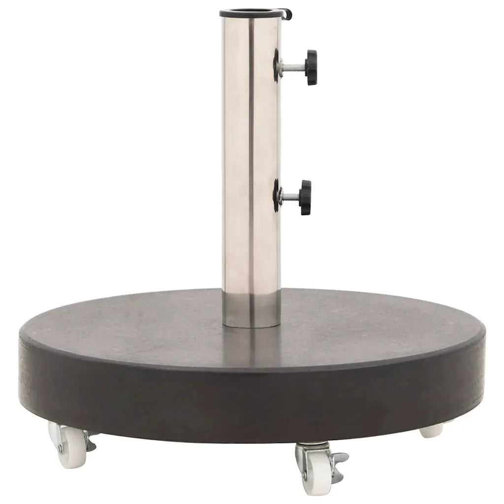 Base rotonda per ombrellone 45 x 30 cm con ruote per una facile installazione in granito nero 02_0045949