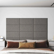 Testiera da Parete 12 pcs Grigio chiaro 60 x 30 cm Tessuto 4008344