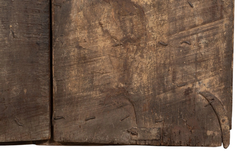 Biscottini Porta portone in legno massello e ferro da interno o da esterno vecchia e antica medievale
