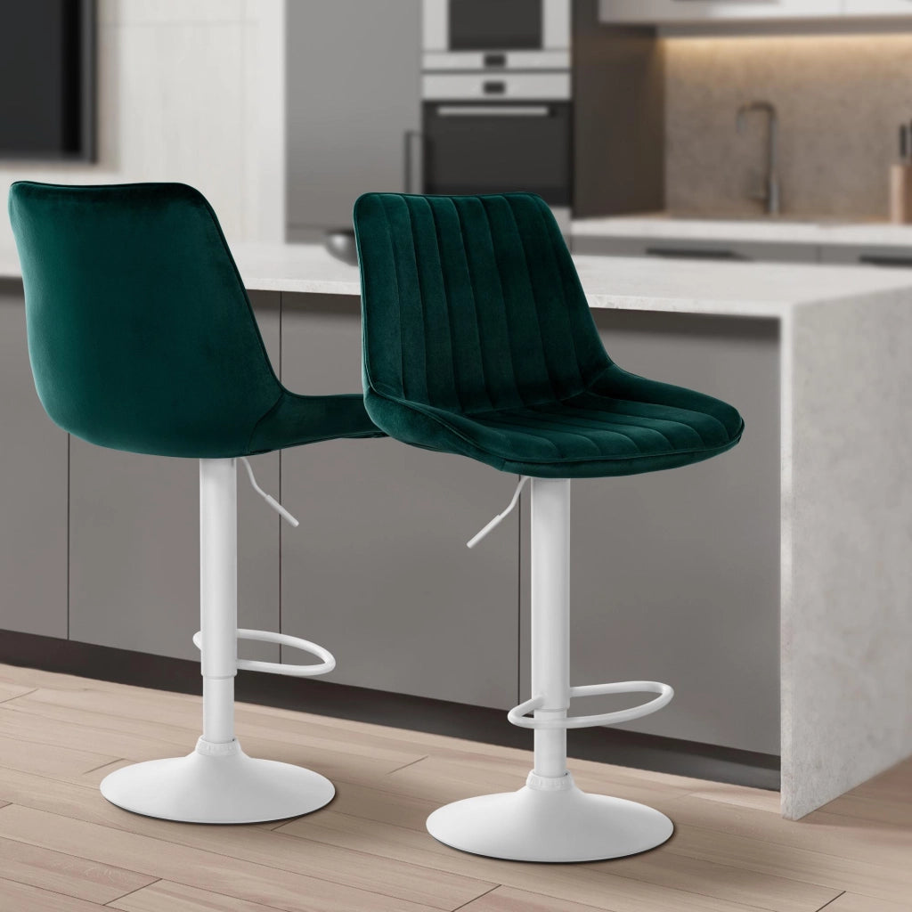 Sgabello Toni Velvet verde,bianco