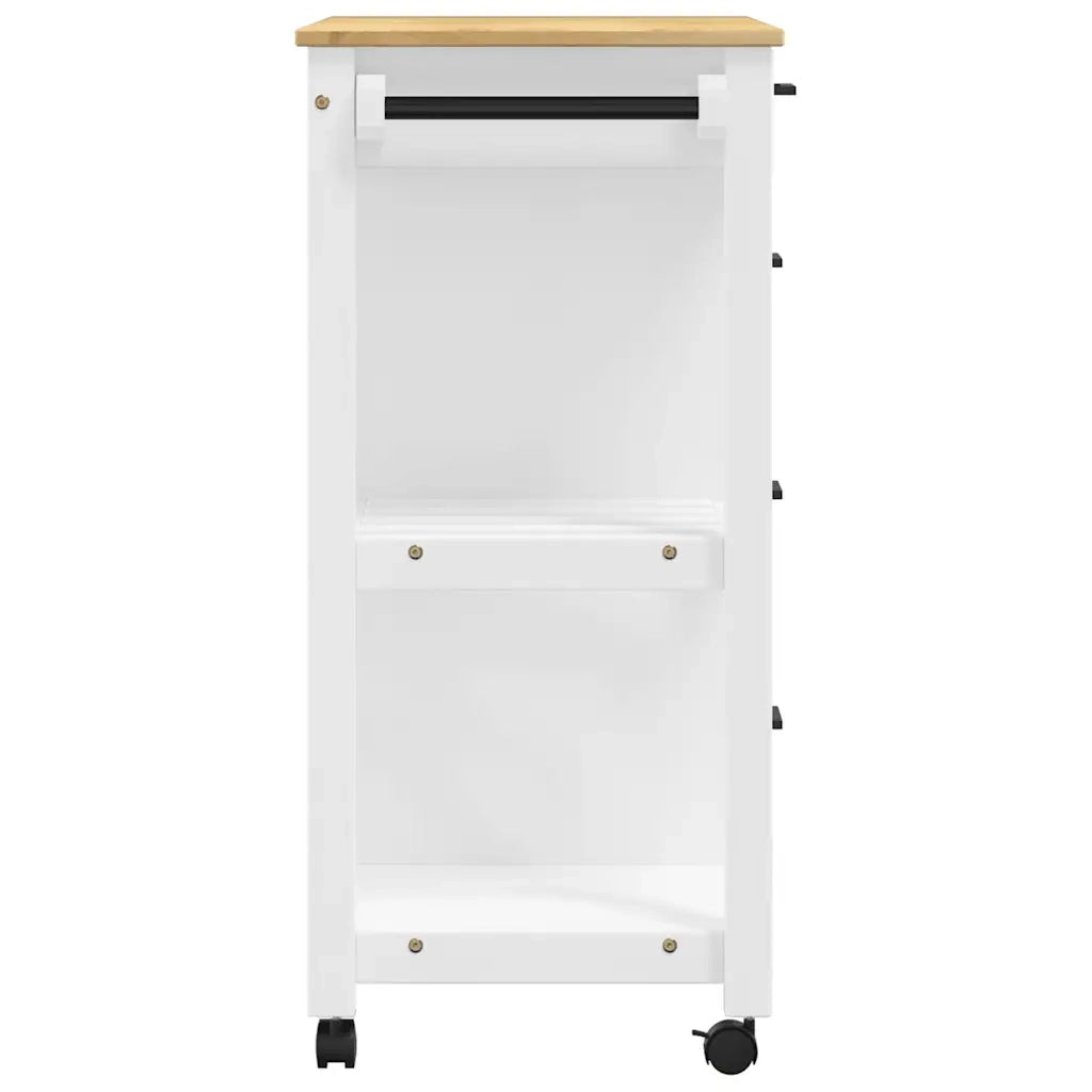 Carrello da Cucina-Scaffale per Cucina MONZA 84x40x88,5 cm in Legno Massello di Pino 966088