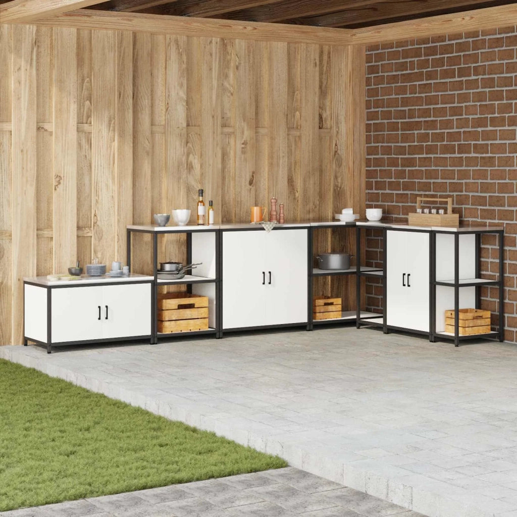 Stoccaggio in cucina con porta Bianco 90 x 50 x 92 cm Acciaio 874983