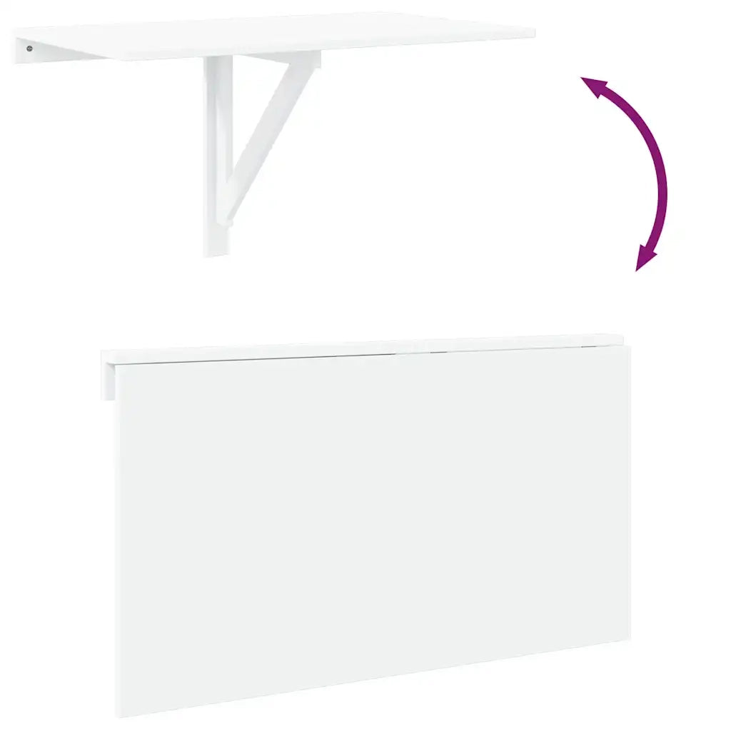 Tavolino Muro Pieghevole Bianco Lucido 100x60x56 cm Multistrato CFW2575535