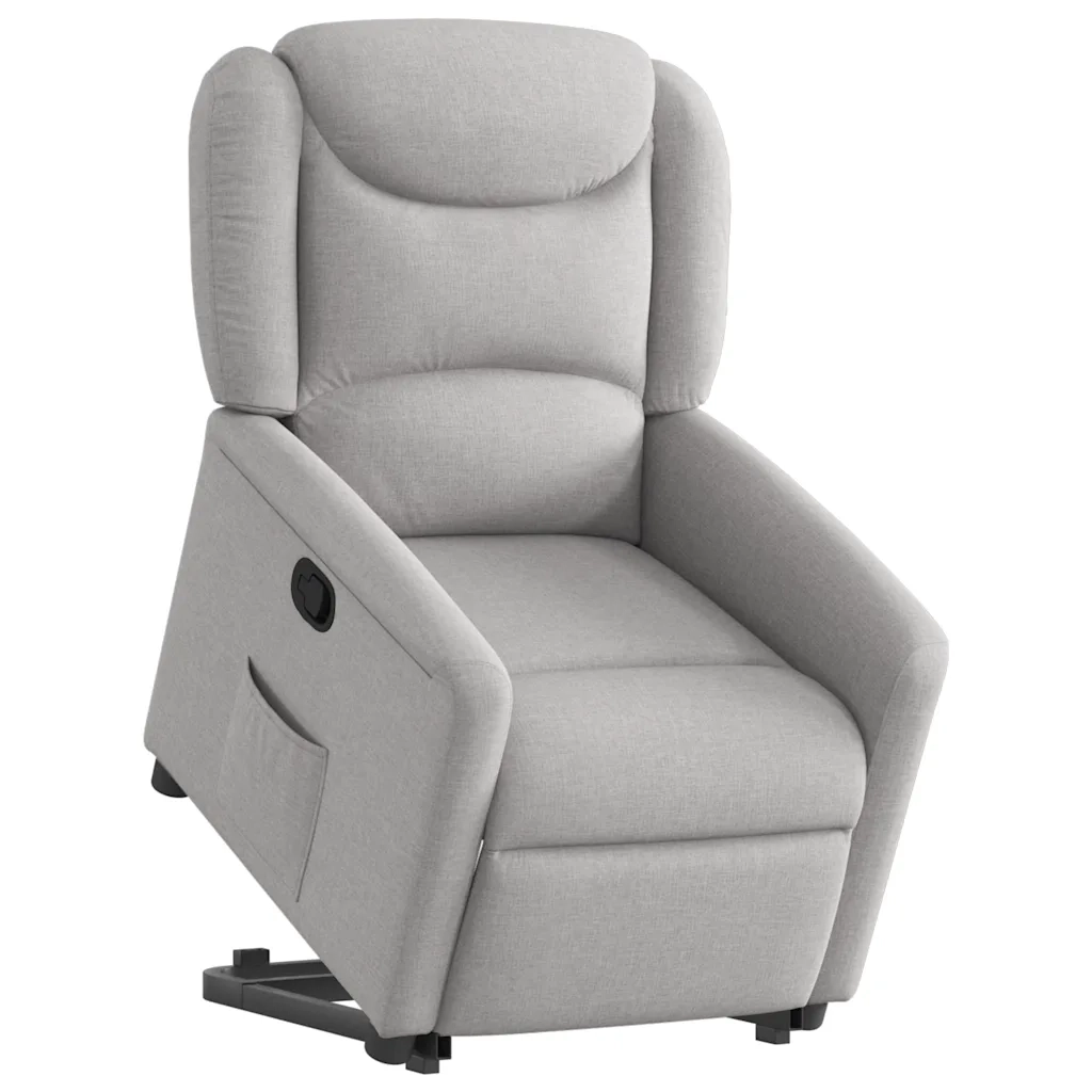 Poltrona Alzapersona Reclinabile Grigio Nuvola in Tessuto 3303203