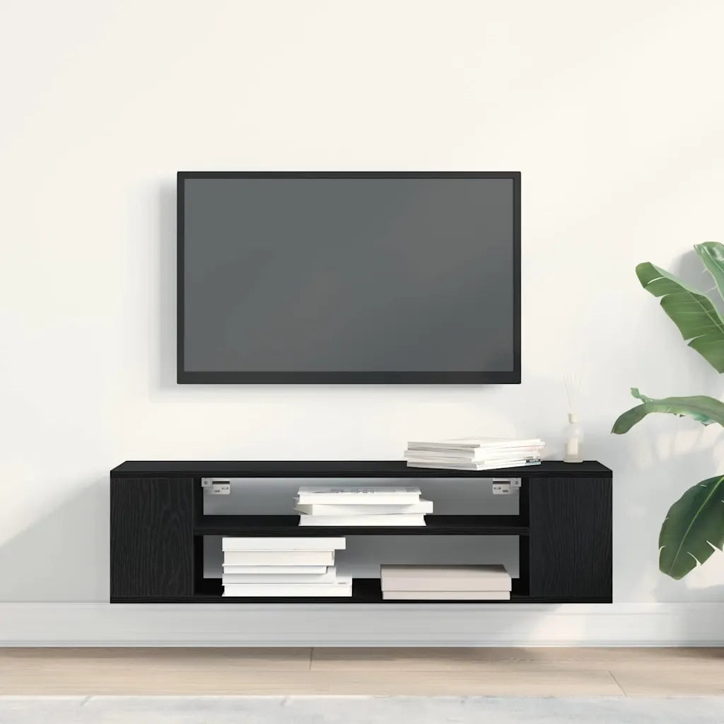 Mobile TV 100 x 30 x 26,5 cm Rovere Nero Legno ingegnerizzato 862600