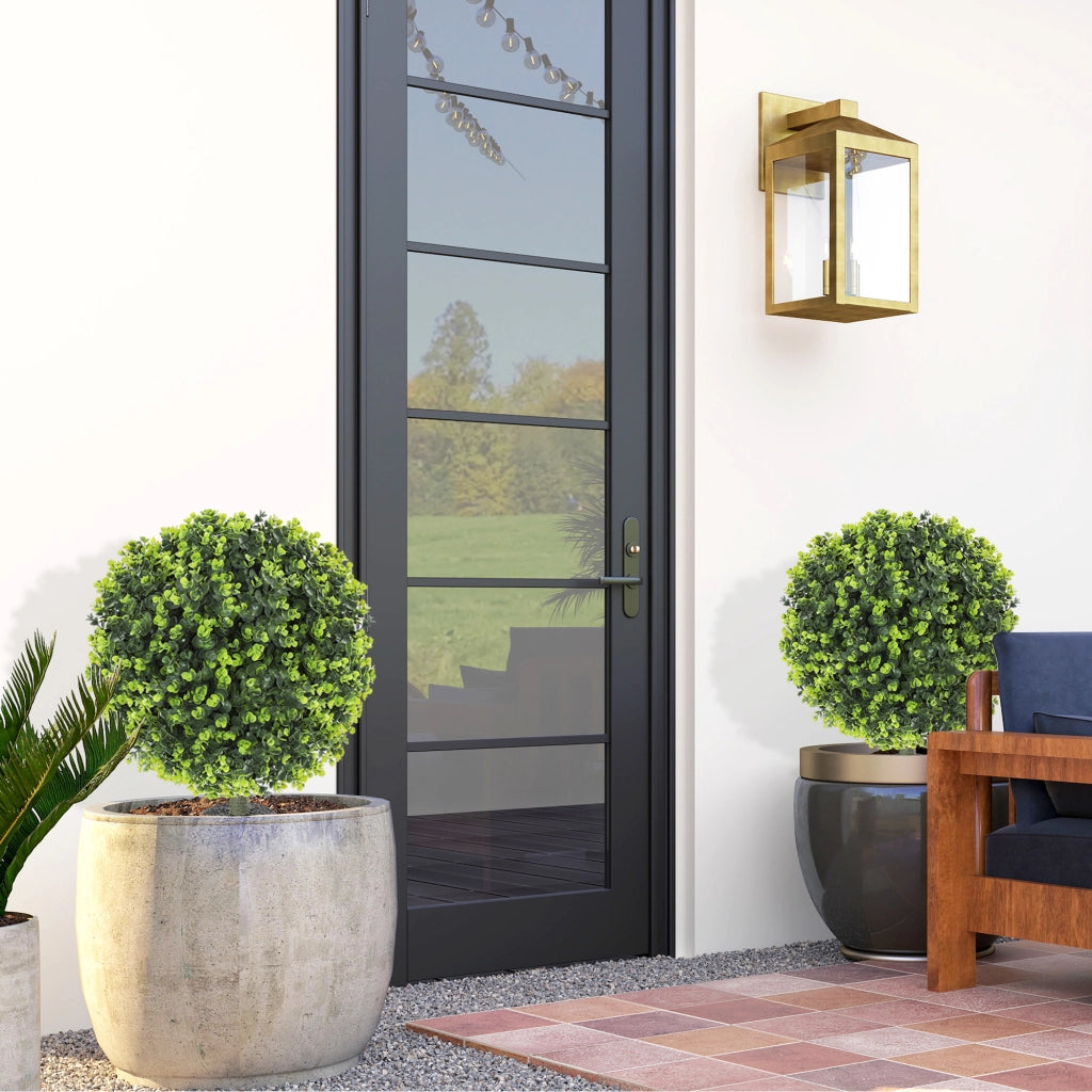 Set 2 Piante Finte Sfere Bosso Artificiali con Puntale ¨C zephmum ¨C Verde per Interni ed Esterno