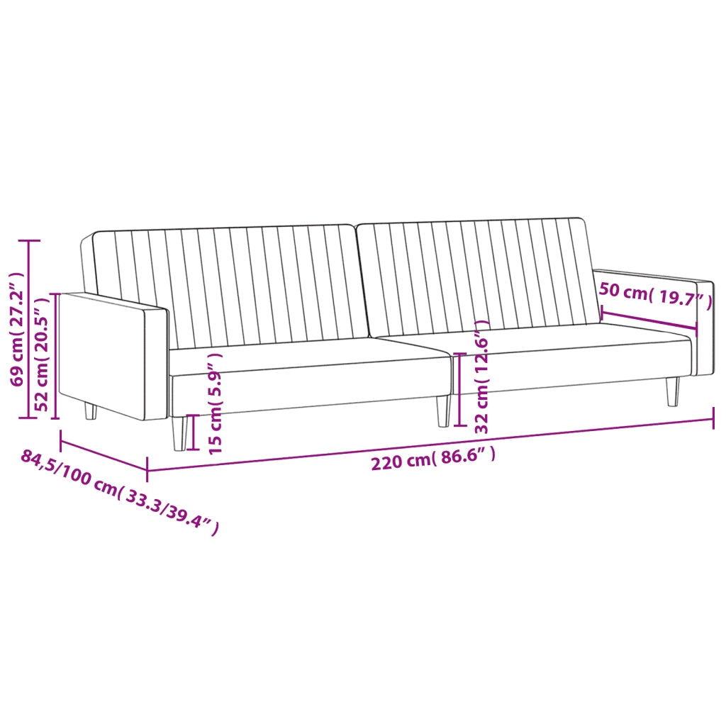 Divano letto | Sof¨¤ letto | Letto singolo a 2 Posti Marrone in Similpelle