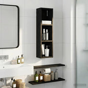 Armadio da bagno a muro Rovere Nero 20 x 14 x 70 cm