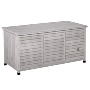 Mobile contenitore da giardino con coperchio ribaltabile e ampia capacità; per esterno; 127×56×60 cm; grigio chiaro