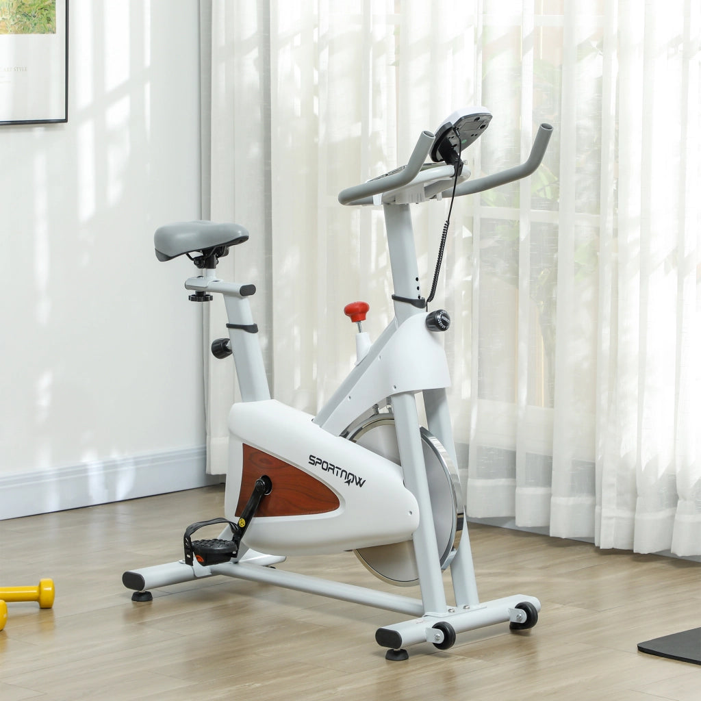 Cyclette Silenziosa da Casa ¨C Xylo ¨C Monitor LCD, Resistenza Regolabile, Bianco