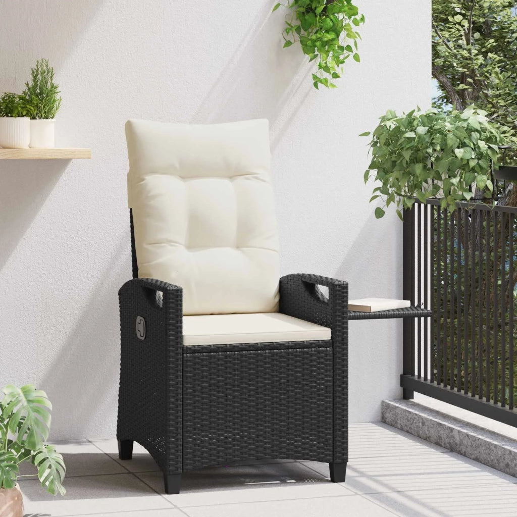 Sedia da giardino reclinabile Nero e Crema 56 x 60 x 112 cm 42026840